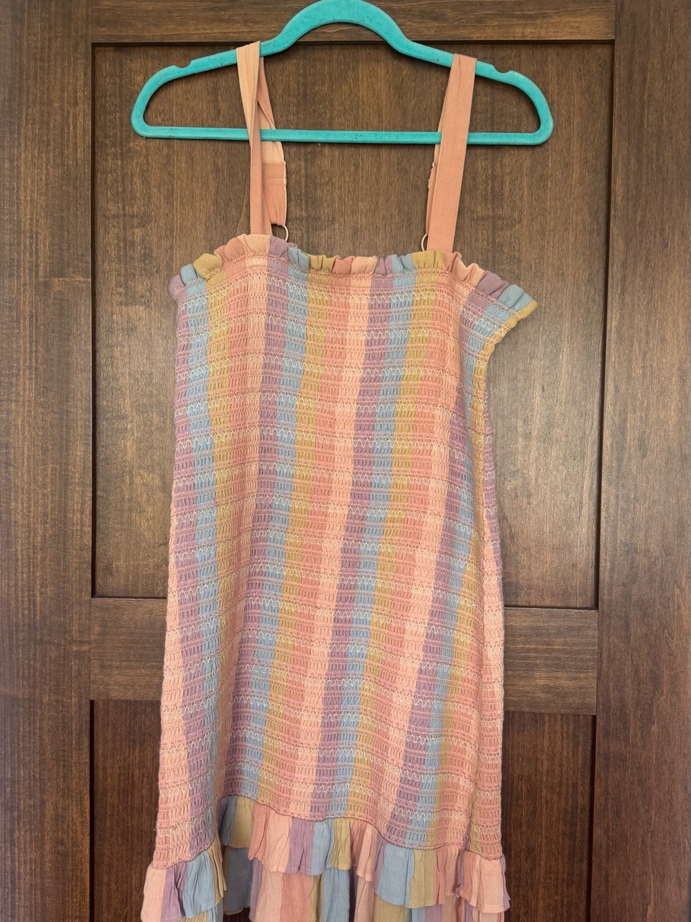 American Eagle Outfitters Pastel Stripe Mini Dress - Pink, Blue, Yellow